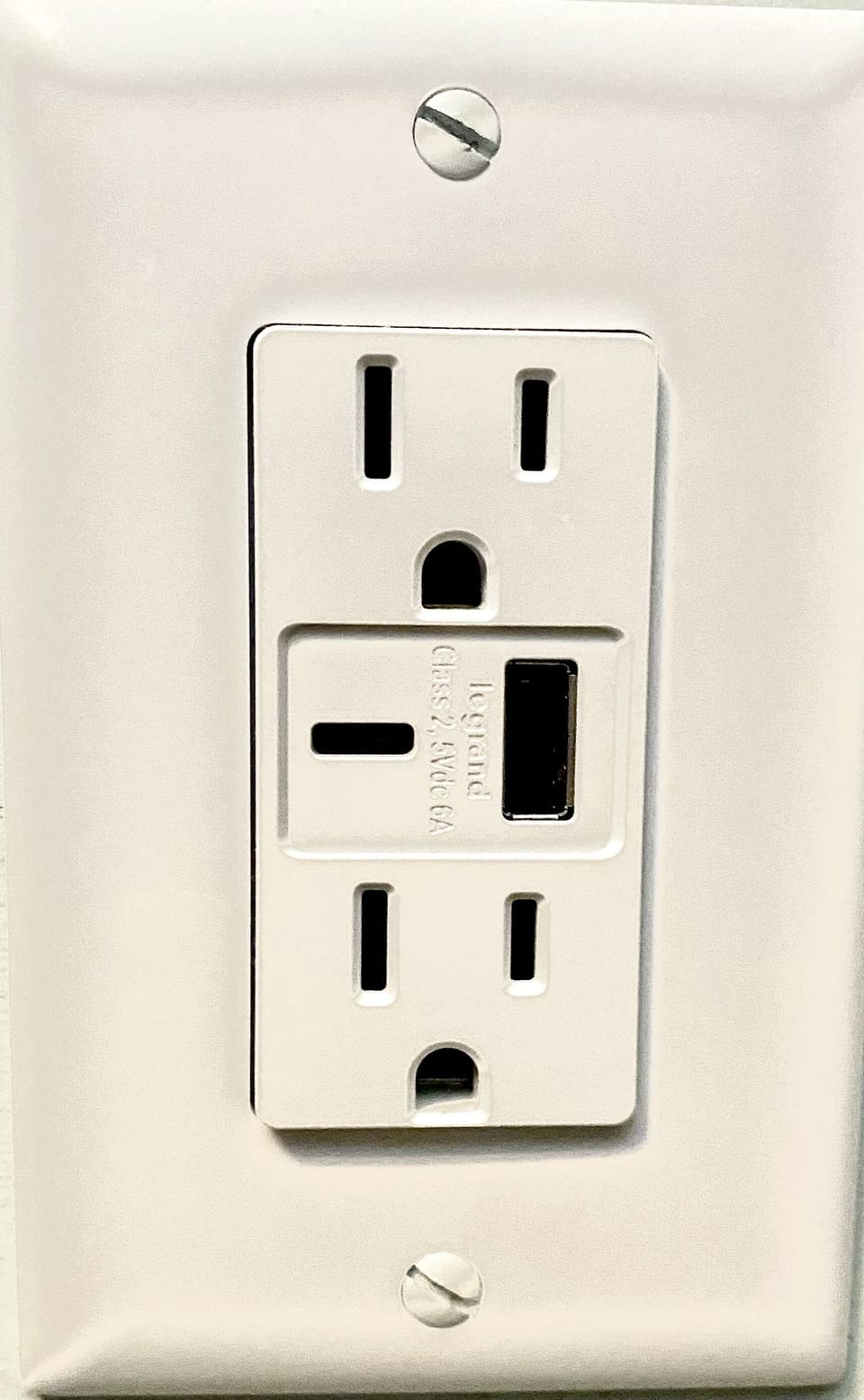 Outlets with USB types A and C near the nightstands and throughout the house. 