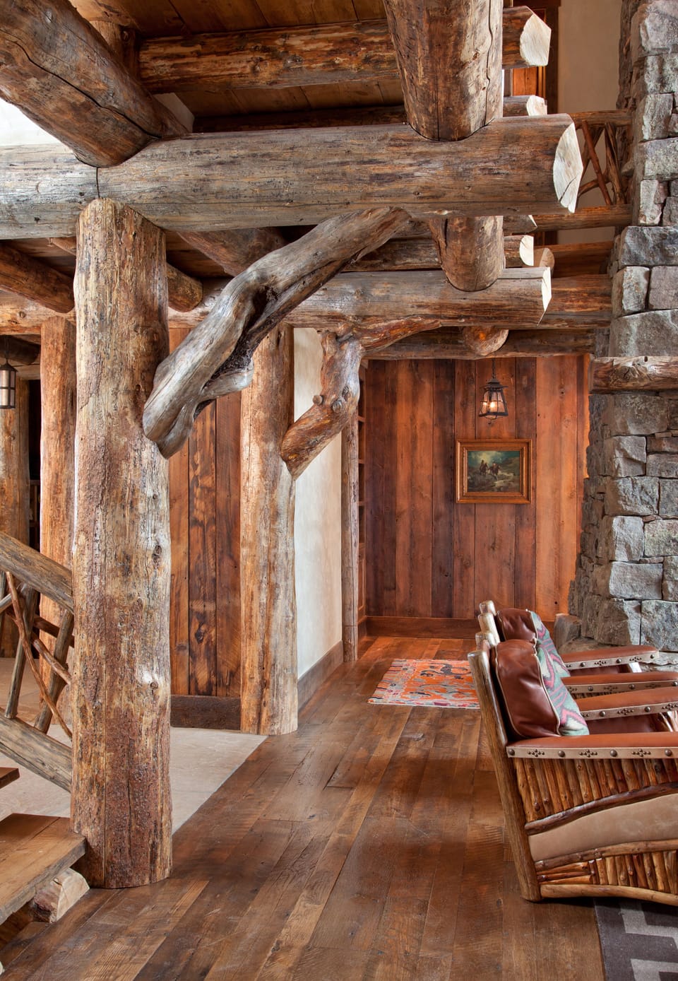Reclaimed materials and detailing throughout.