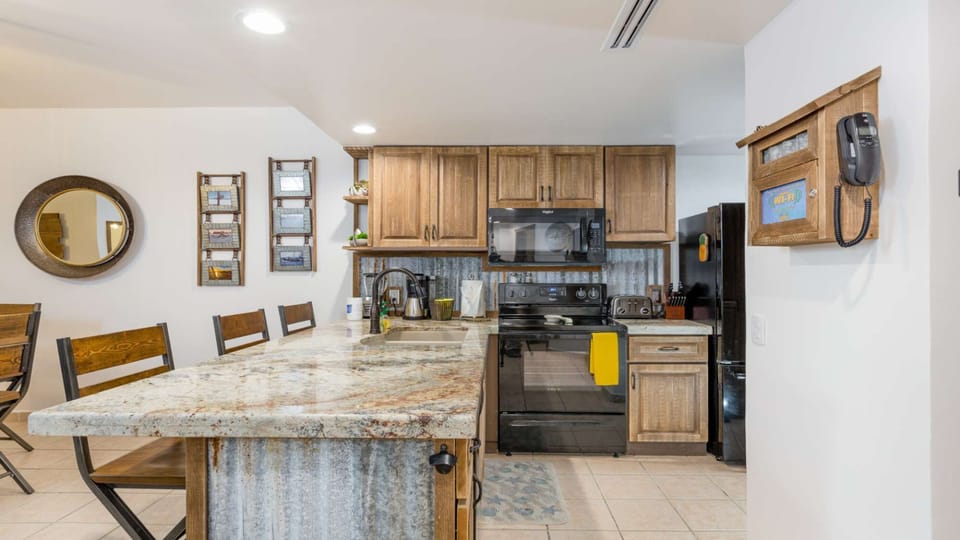 A beautifully renovated space blending modern convenience with rustic charm