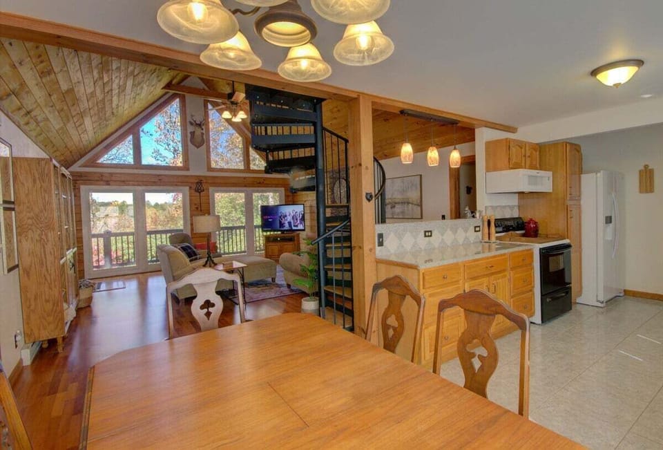 The open floor plan connects all the living space.