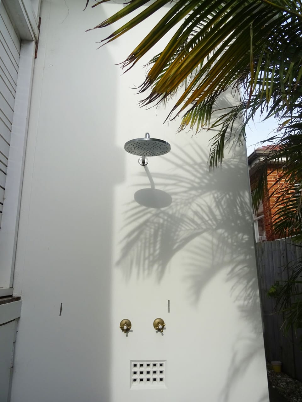 Warm outdoor shower