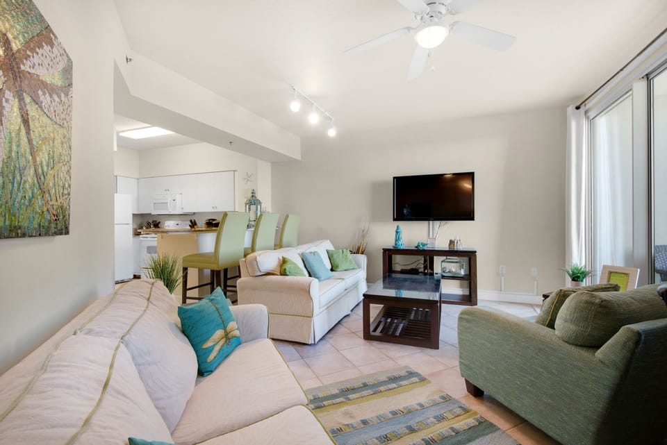Living room with flat screen TV