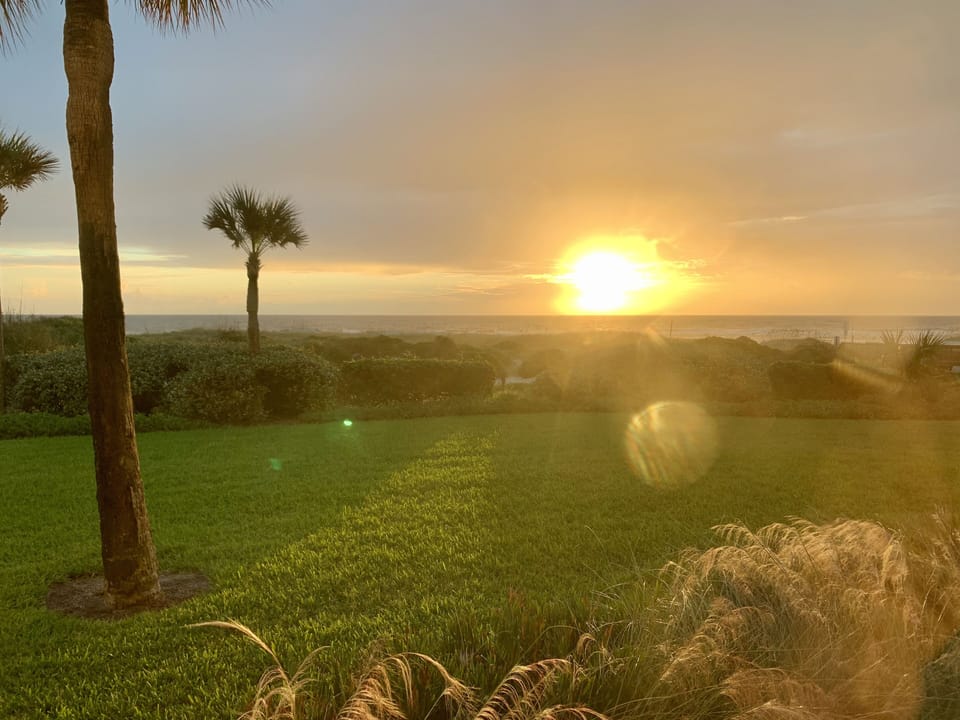 Sunrise captured from the living room window.