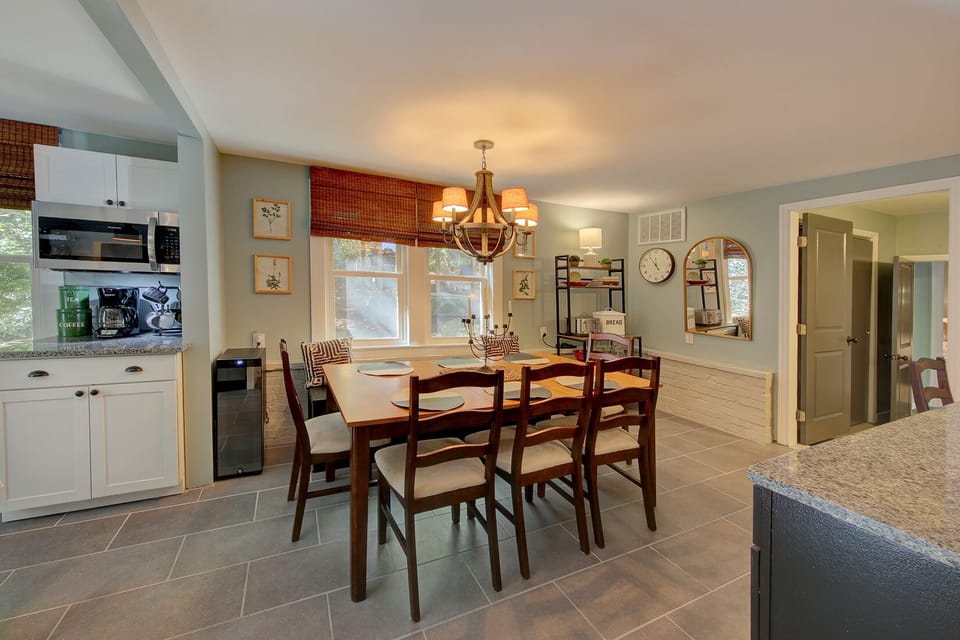 In kitchen dining area