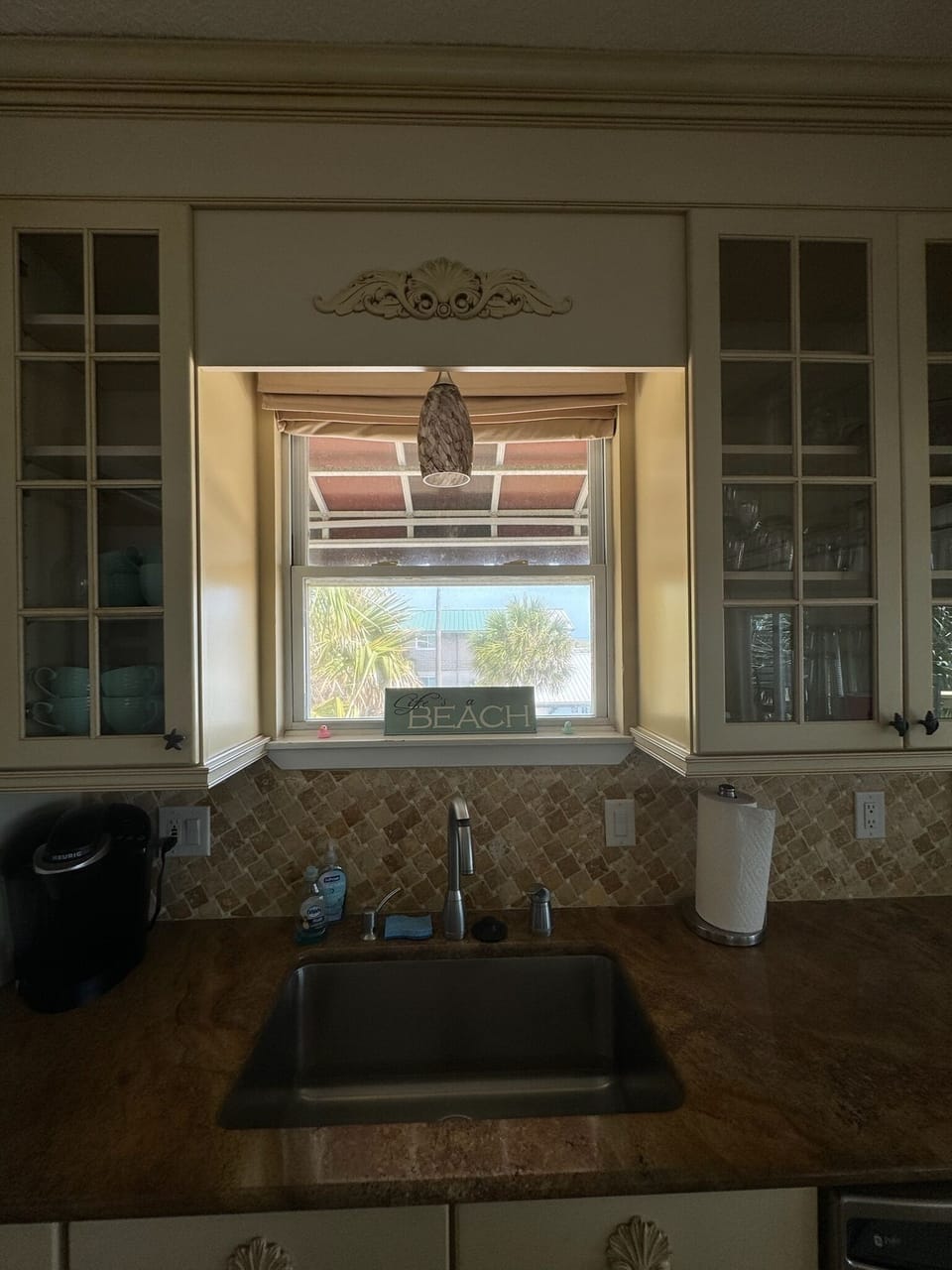 Kitchen sink (north side of the house)