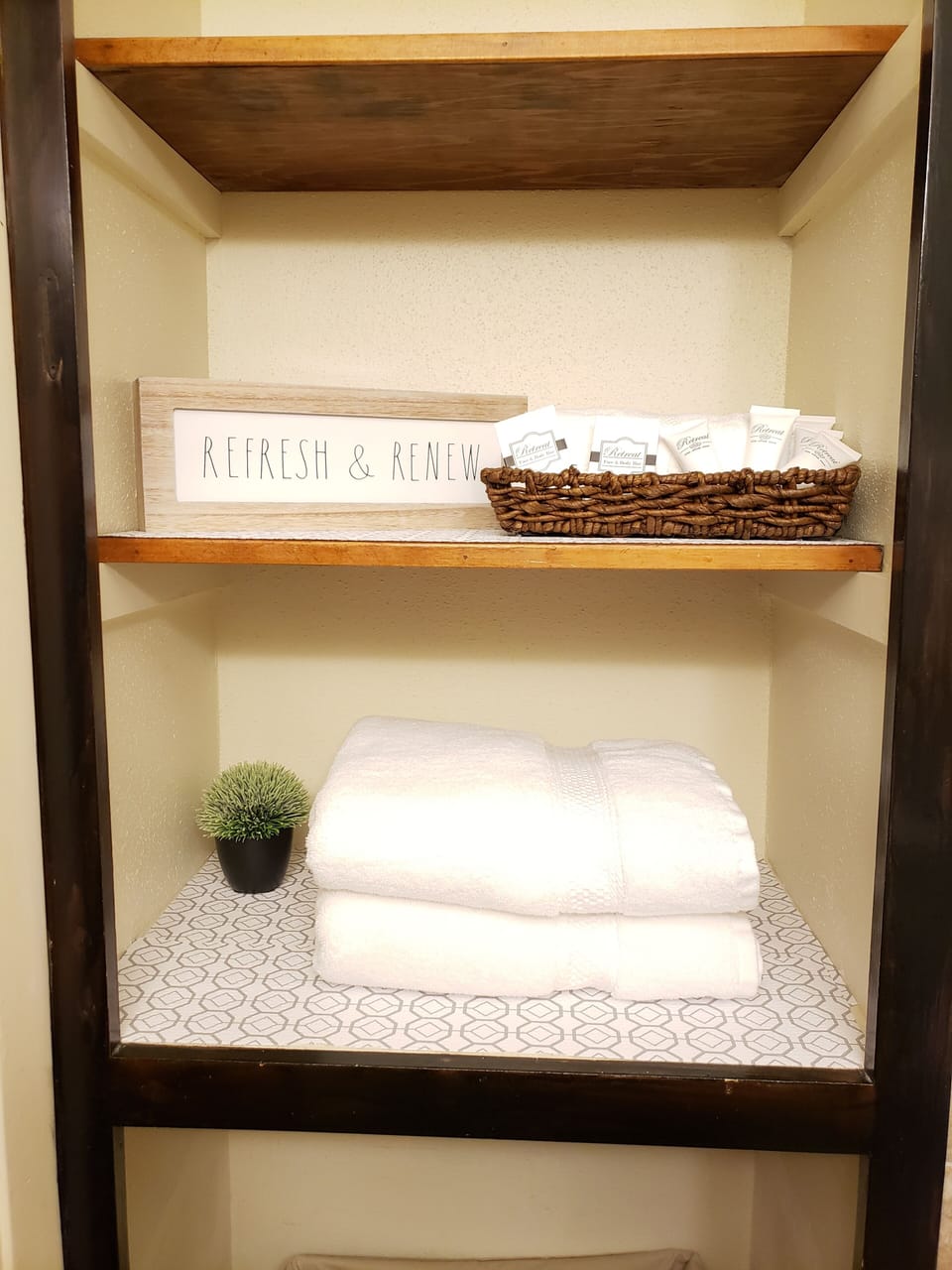 Fresh, clean linens and soaps.