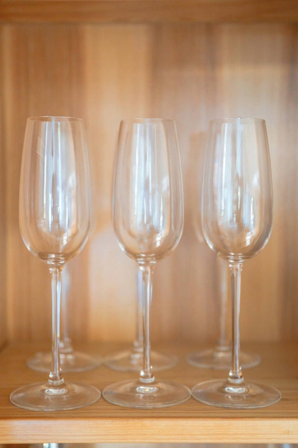 Pop the cork—champagne flutes stand ready for toasts, mimosas, or anything that calls for a bit of sparkle.