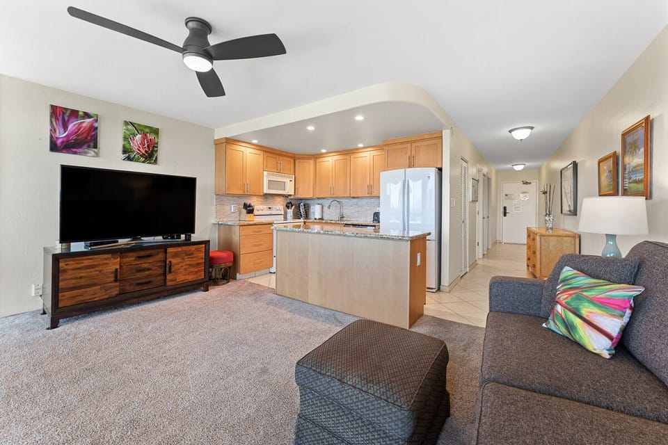 Livingroom with 56" flat screen LCD HD TV.