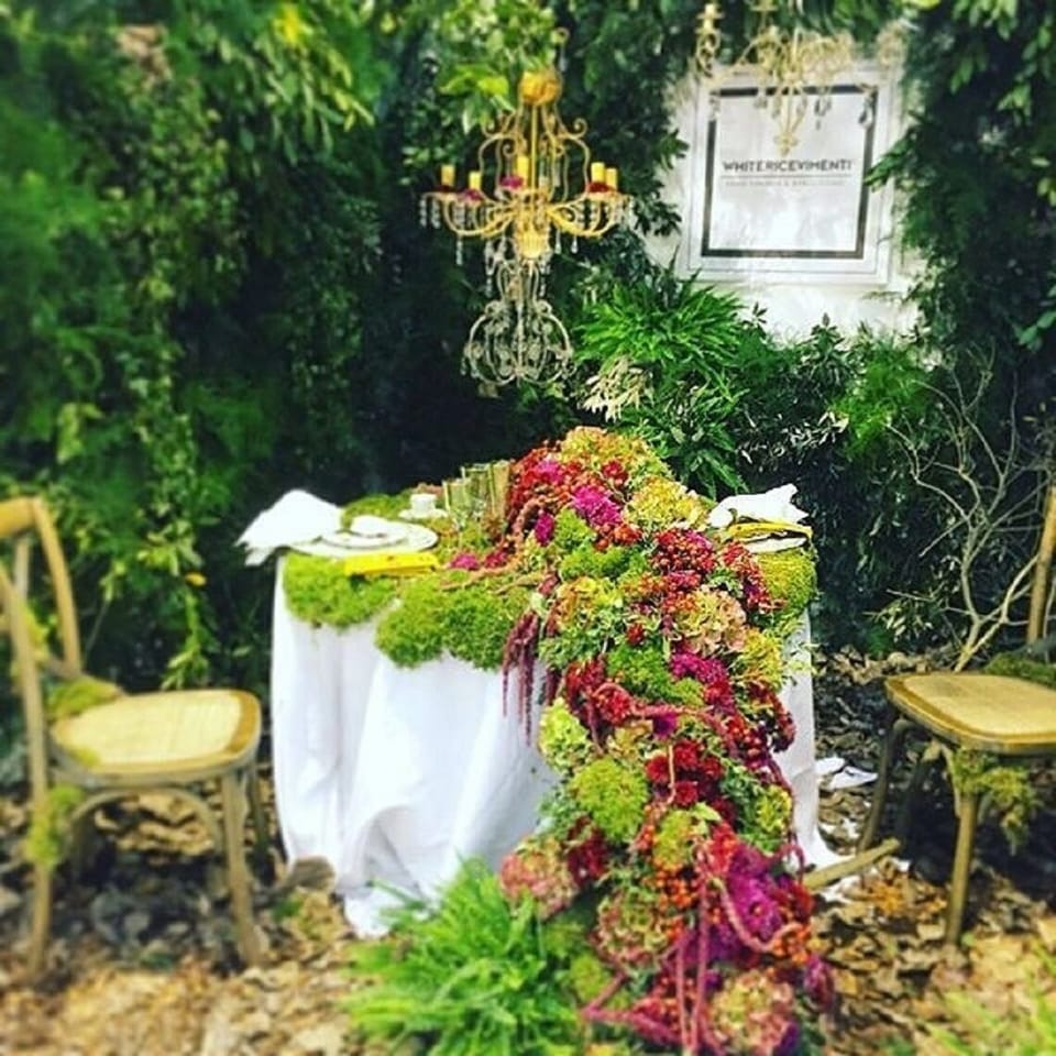 Outdoor banquet area