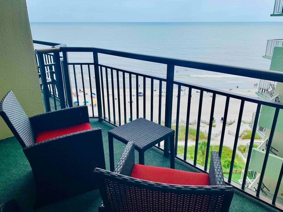Wake up to morning elegance on the balcony, where the soft light of dawn illuminates the seascape, creating a picturesque setting for a tranquil start to the day.