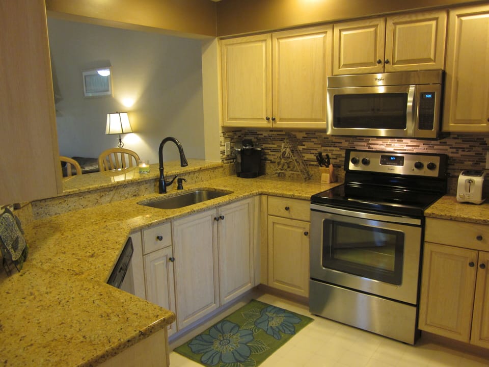 Granite counters and stainless appliances with all of your cooking needs.