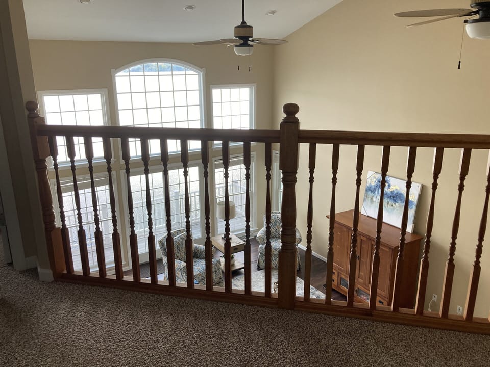 Welcome to the second floor!  Standing on the balcony ....Another great view! 👀