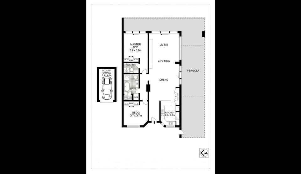 Floor plan with wrap around terrace