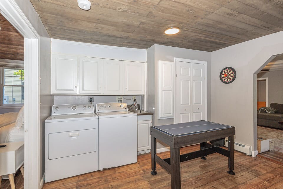 Washing machine and dryer; small pool / ping pong table