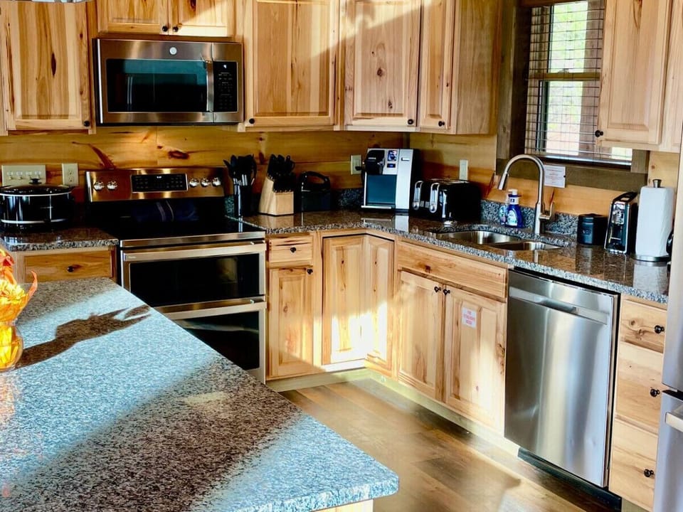 Guests love the double island range and both a Keurig and a regular coffee maker.
