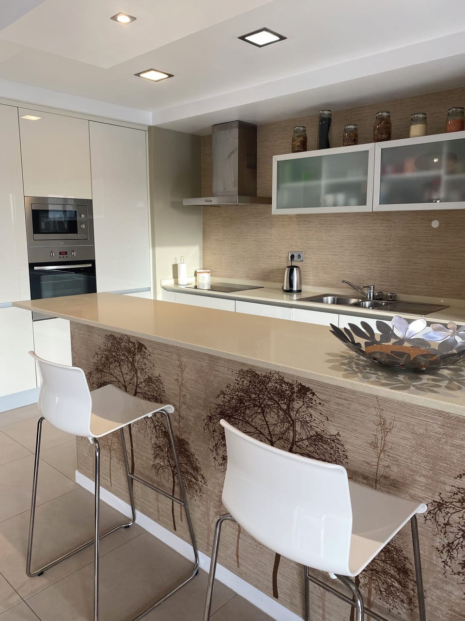 Fully equipped open plan kitchen