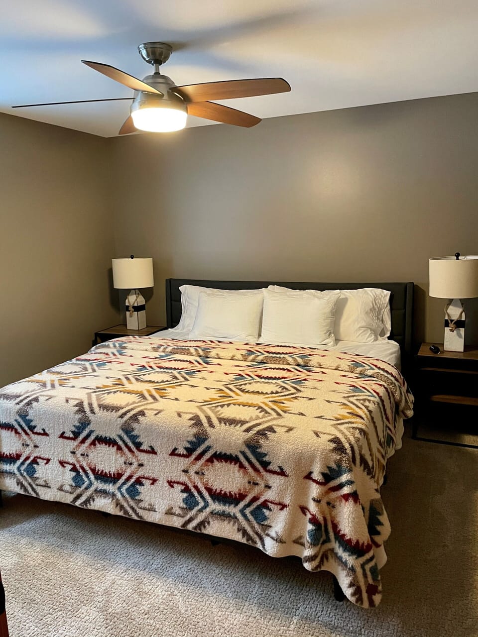 King bedroom in basement