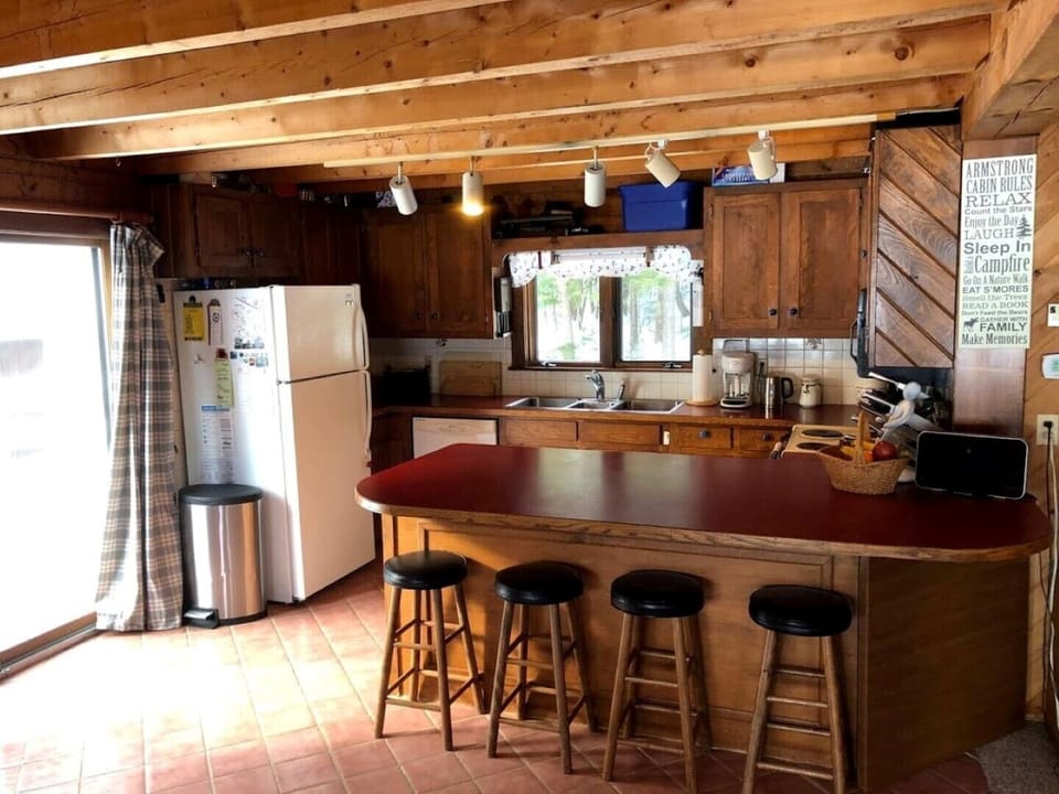 Kitchen as seen from the dining room area.