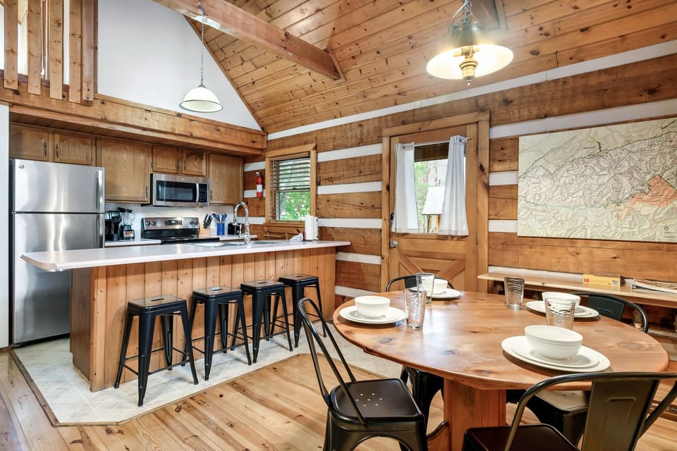 Share laughter and good food in this cozy dining area.
