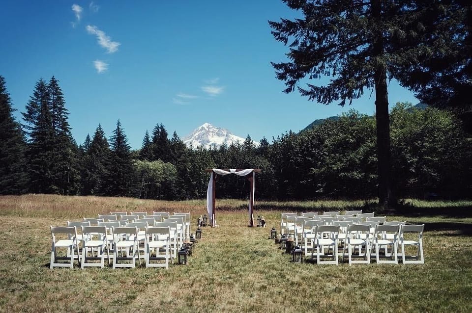 Outdoor banquet area