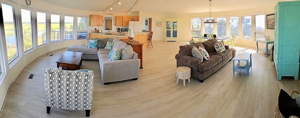 Enchanting view of both Bay and Estuary from Family room