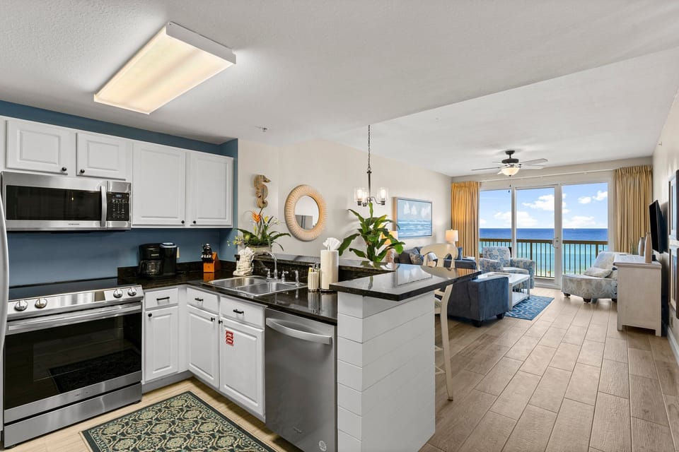 Gulf views from kitchen and Living