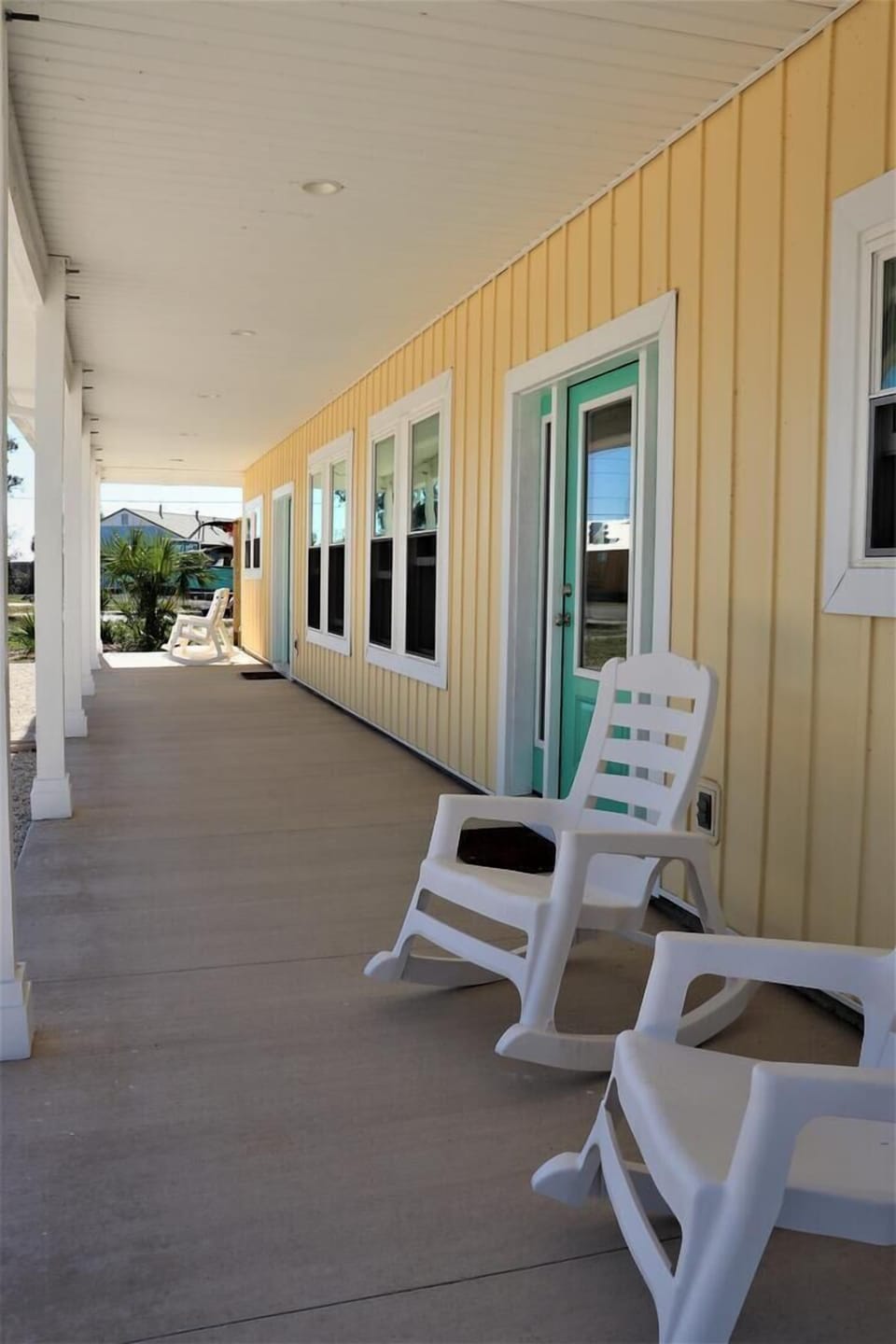 This massive front porch provides plenty of space for each unit to have their privacy.