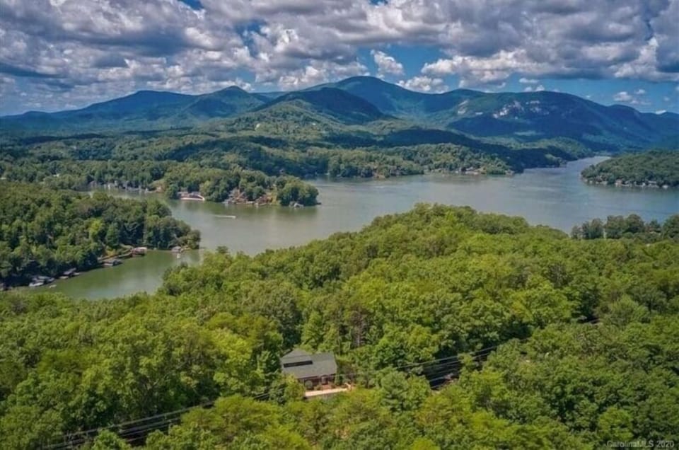 Lake Lure just through the trees