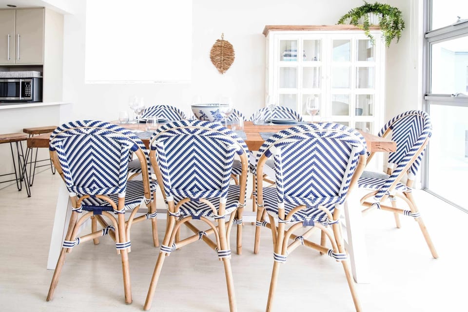 The Hamptons style dining table.