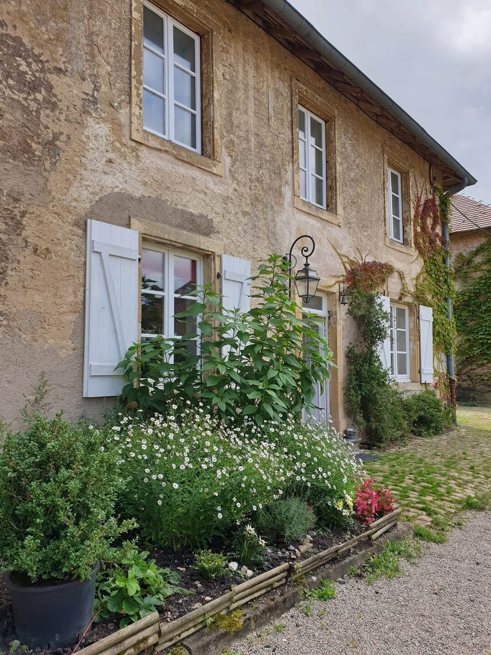 Façade de l appartement au charme d antan avec son carre de verdure