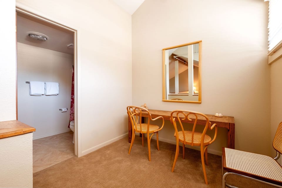 Loft bathroom and vanity area.