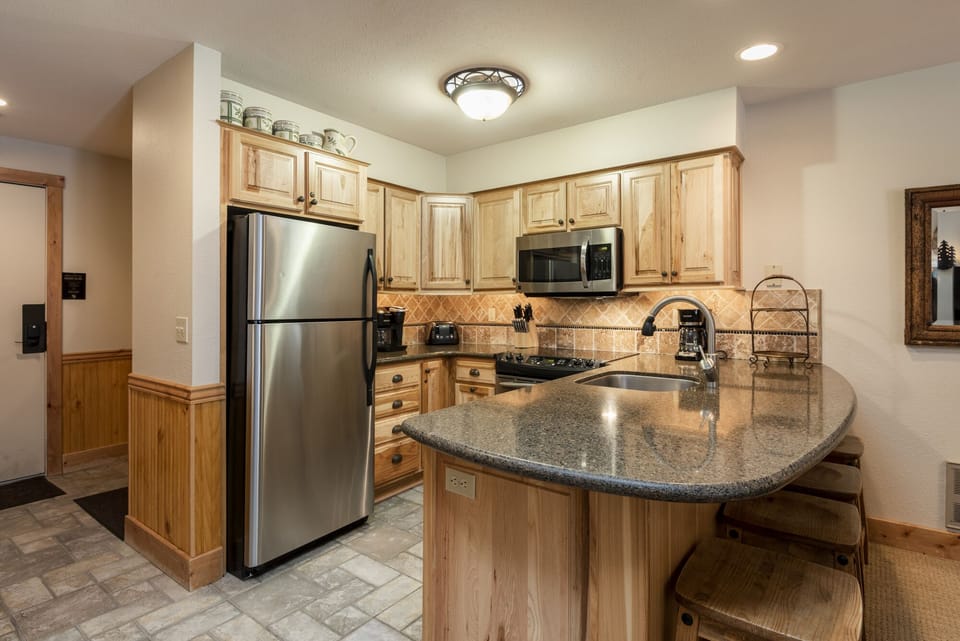 Stainless steel appliances in the kitchen