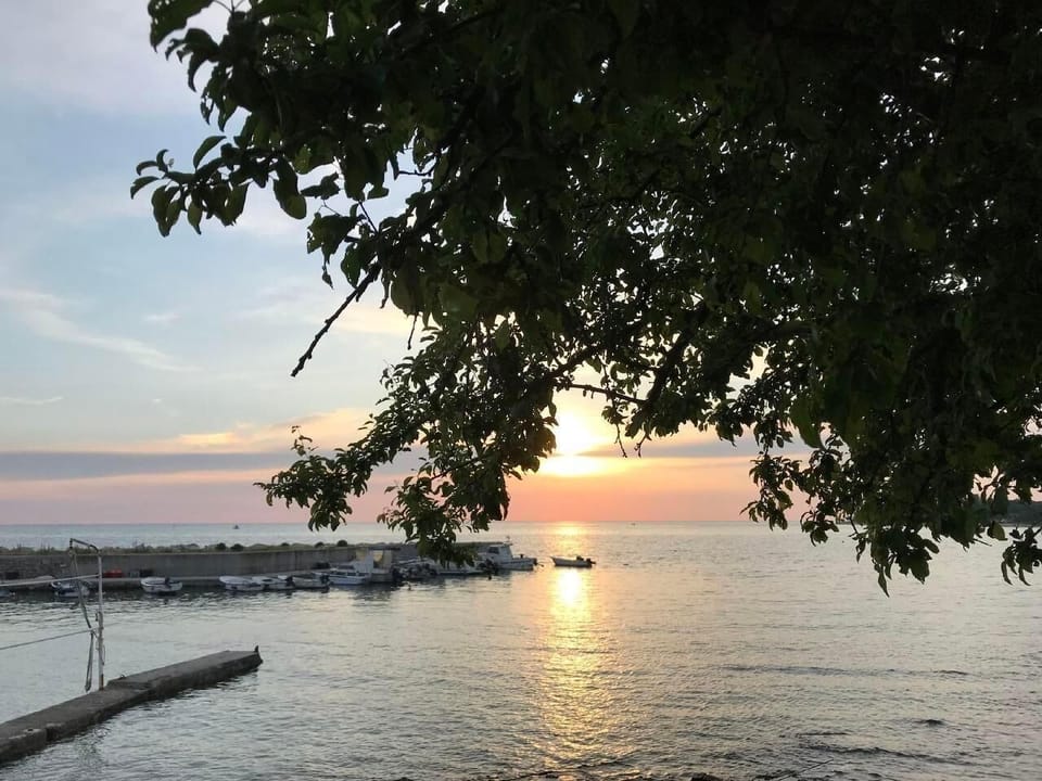 The sunset from the port of Zambratija