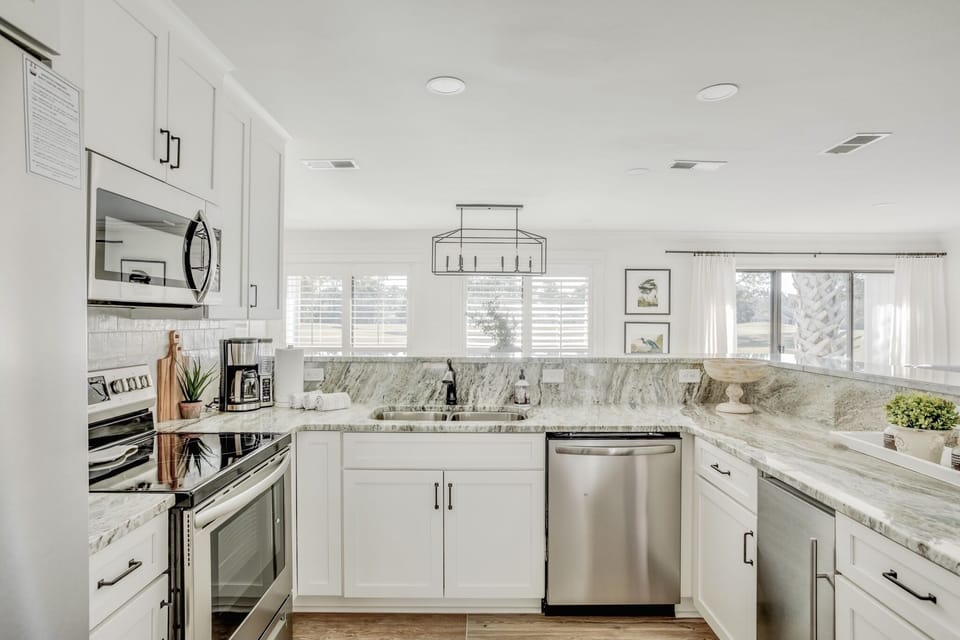 Fully stocked kitchen with everything you need to cook during your stay. 