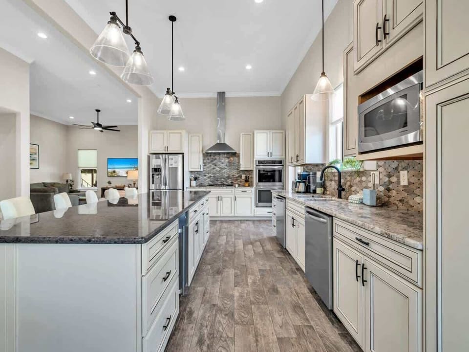 Gorgeous Kitchen with Oversized Island, Wine Fridge and Gourmet Cooking Features