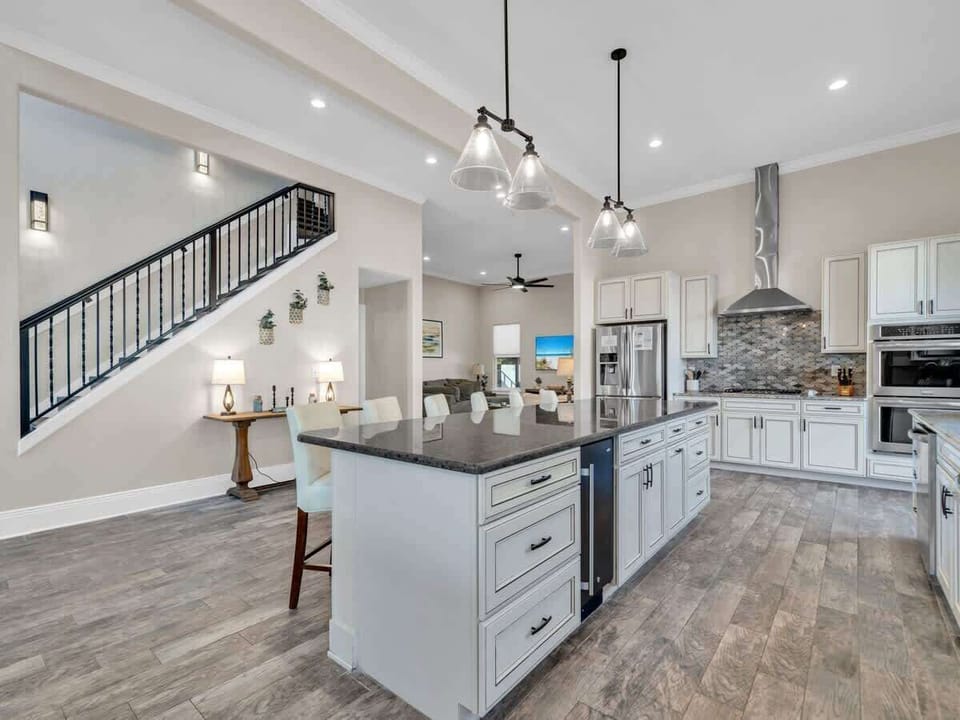Gorgeous Kitchen with Oversized Island, Wine Fridge and Gourmet Cooking Features
