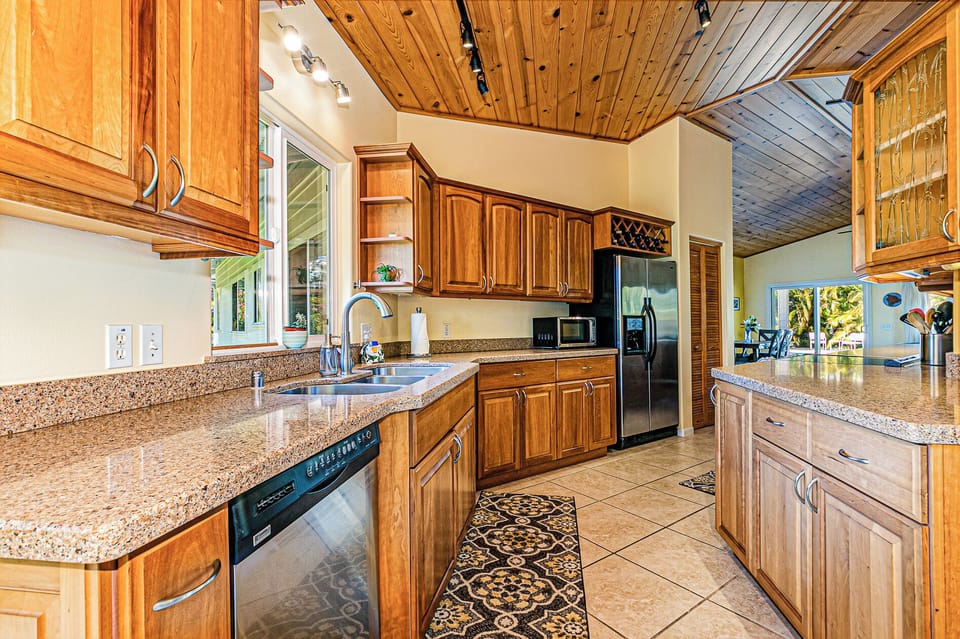 Huge kitchen is stocked with everything you'll need