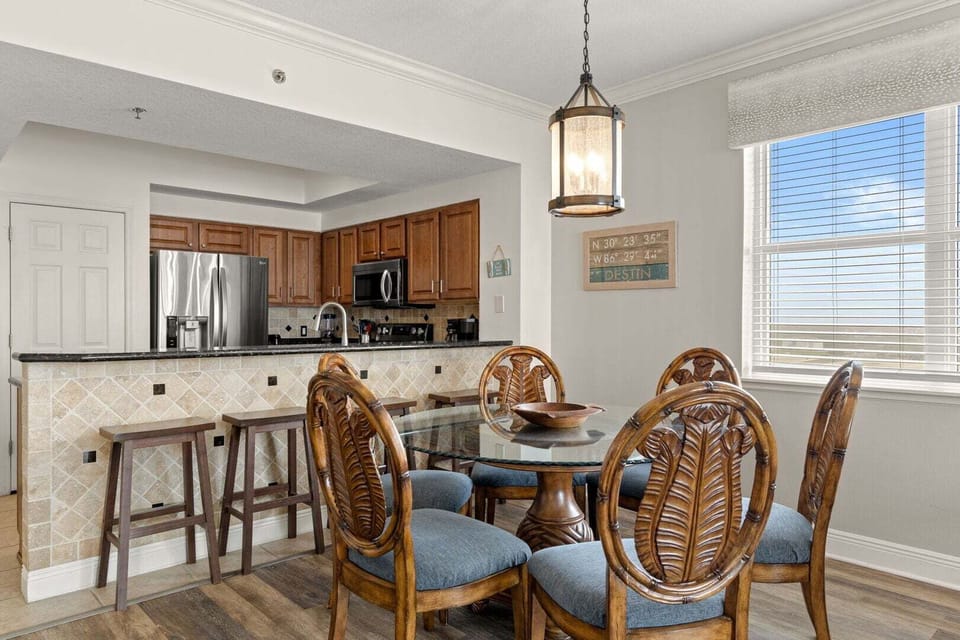 Dining table with seating for four