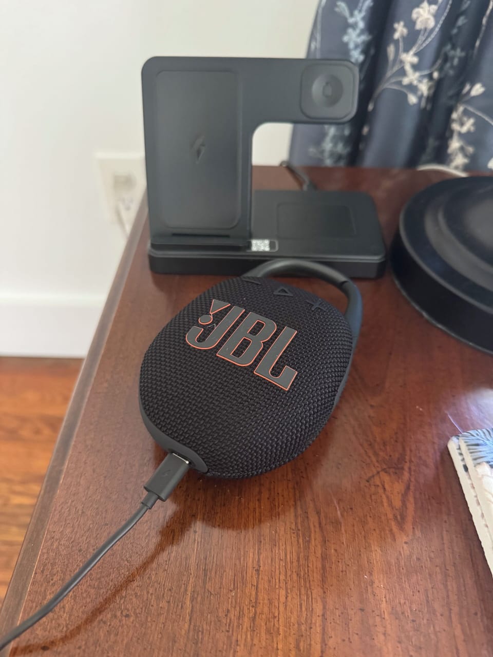 2 JBL speakers in home and 3 phone charging docks
