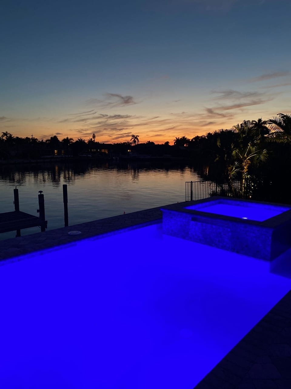 Pool at sunset