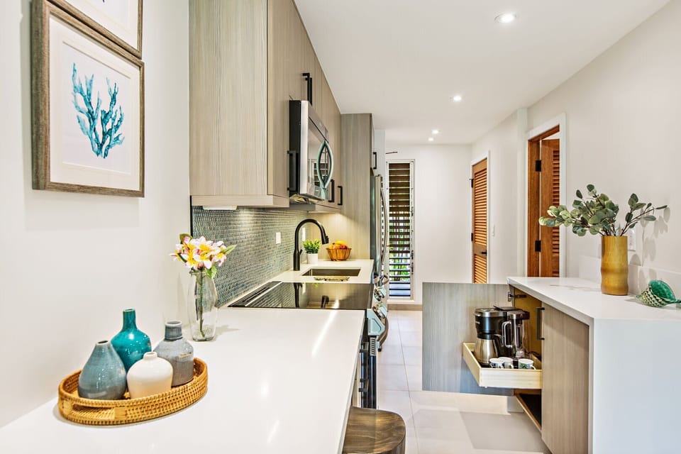 Modern kitchen with sleek countertops