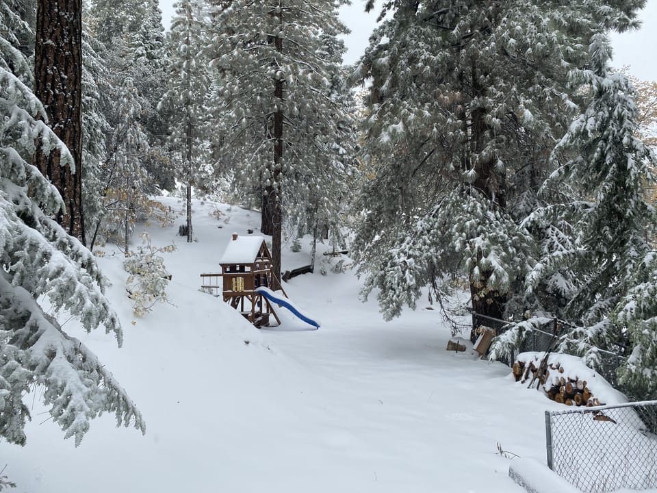 play ground and sliding ramp at the property. our property is 1/2 acre.