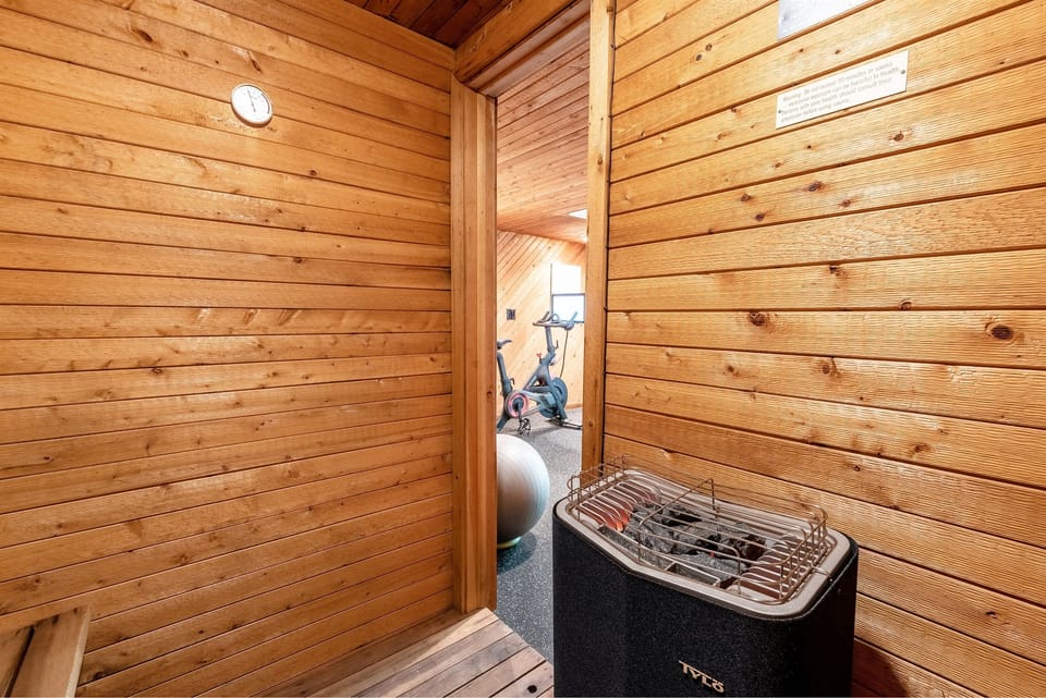 There is a private sauna on-site featuring brand NEW Tylö heater.