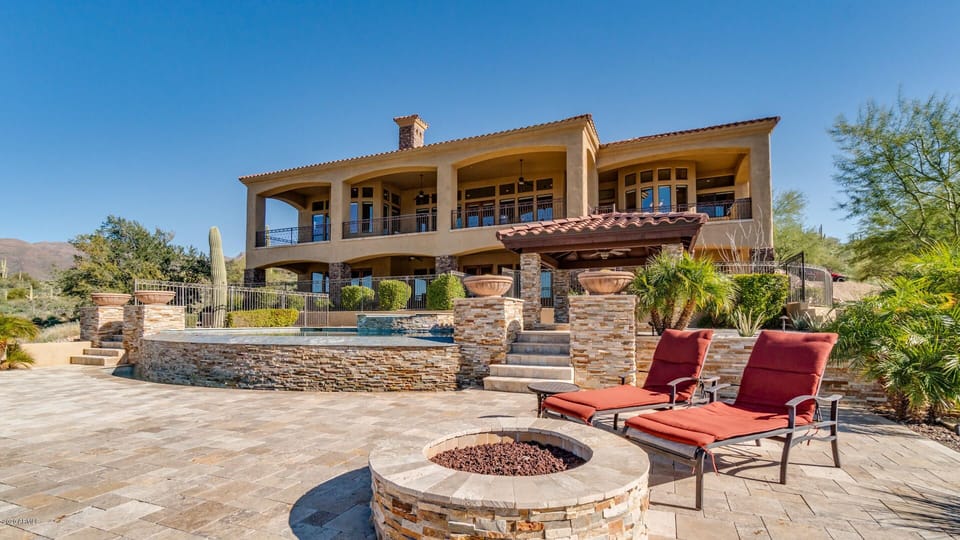 Rear view of home from Fire pit