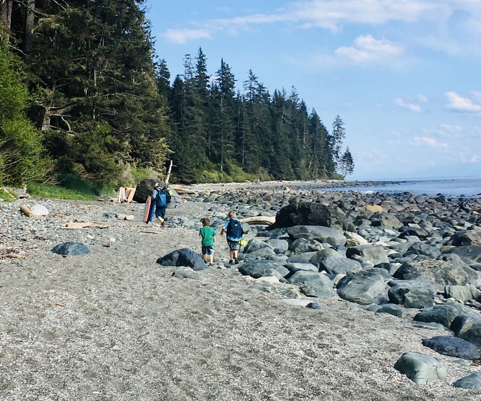 Hike back to property on the beach directly to the house without using a car 