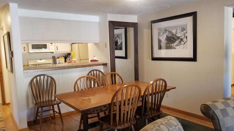 Dining area - As shown, it is set up for seating for 6. 