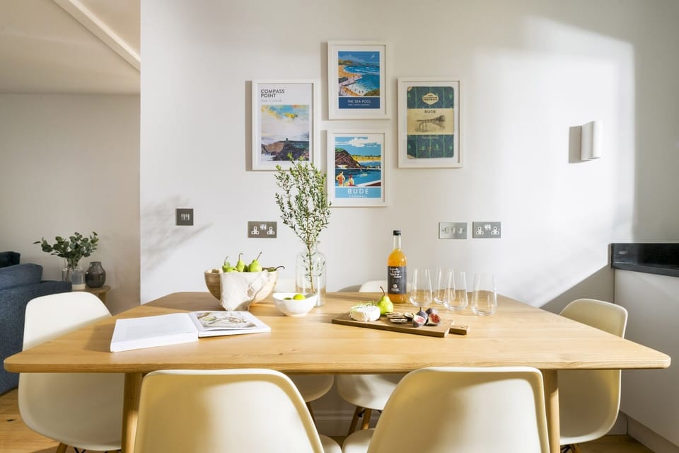 Modern kitchen at Chi An Mor luxury holiday home Cornwall