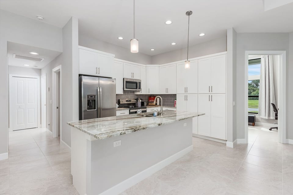 Beautiful kitchen with large pantries 