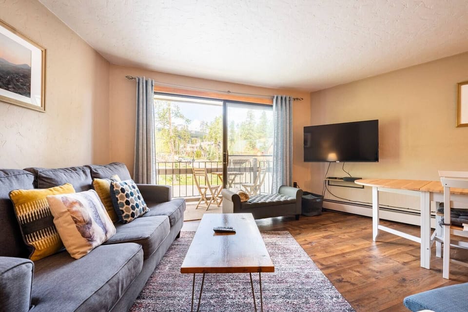 Living room with deck