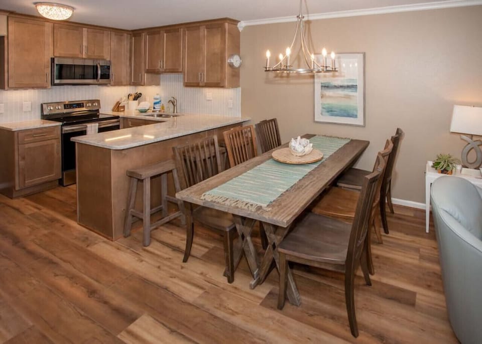 Dining table with seating for six